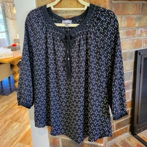 Neiman Marcus Blouse Black Print